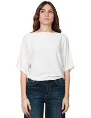 MAGLIA DONNA ALPHA STUDIO LATTE TAGLIO KIMONO CON SCOLLO A BARCA IN VISCOSA