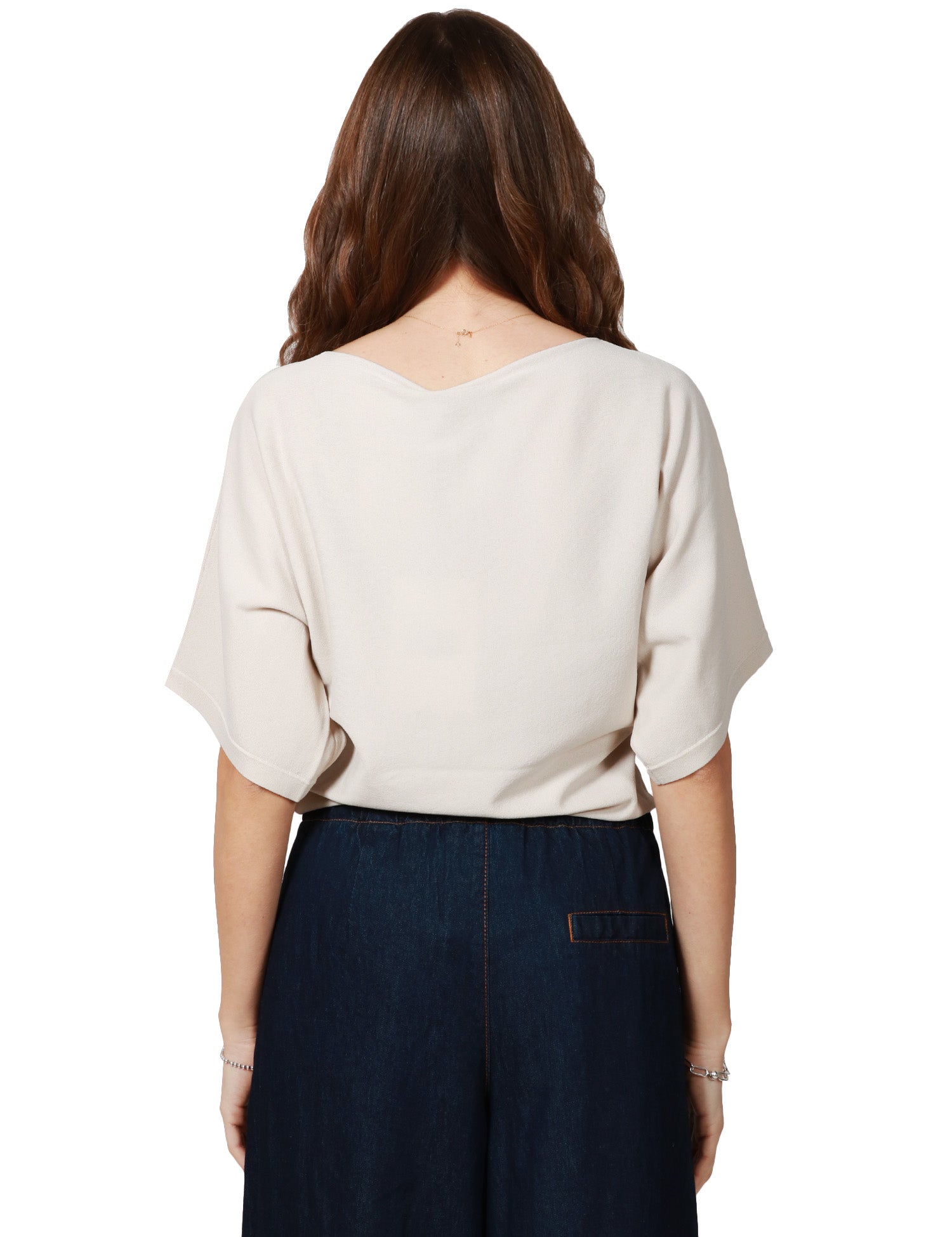 MAGLIA DONNA ALPHA STUDIO SABBIA KIMONO CON SCOLLO A BARCA IN VISCOSA