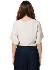 MAGLIA DONNA ALPHA STUDIO SABBIA KIMONO CON SCOLLO A BARCA IN VISCOSA