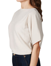 MAGLIA DONNA ALPHA STUDIO SABBIA KIMONO CON SCOLLO A BARCA IN VISCOSA