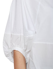 MAGLIA DONNA ALPHA STUDIO BIANCA CON MANICA RAGLAN A SBUFFO IN POPELINE