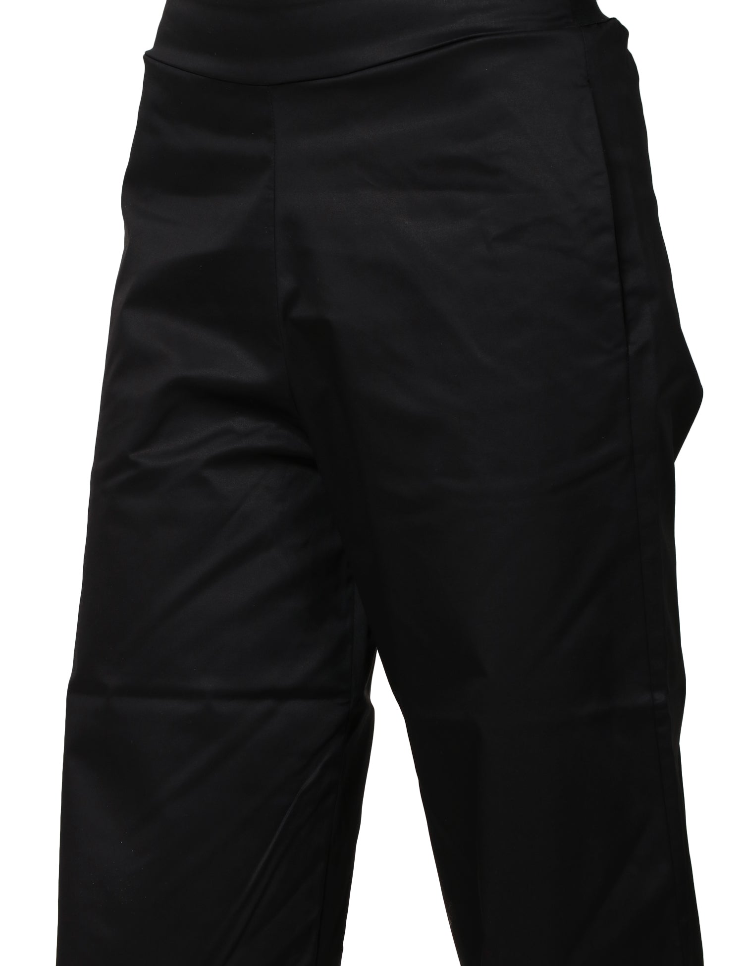 PANTALONE DONNA ALPHA STUDIO NERO MODELLO GARCONNE IN POPELINE LEGGERA