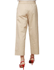 PANTALONE DONNA ALPHA STUDIO SABBIA MODELLO GARCONNE ALLA CAVIGLIA IN POPELONE LEGGERA