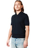 Polo uomo alpha studio blu scollo a v in cotone crepe urban
