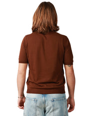 POLO UOMO ALPHA STUDIO MORO A MEZZA MANICA CON BOTTONI SULLO SCOLLO IN COTONE CREPE URBAN