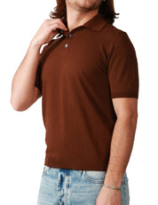 POLO UOMO ALPHA STUDIO MORO A MEZZA MANICA CON BOTTONI SULLO SCOLLO IN COTONE CREPE URBAN