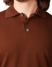 POLO UOMO ALPHA STUDIO MORO A MEZZA MANICA CON BOTTONI SULLO SCOLLO IN COTONE CREPE URBAN