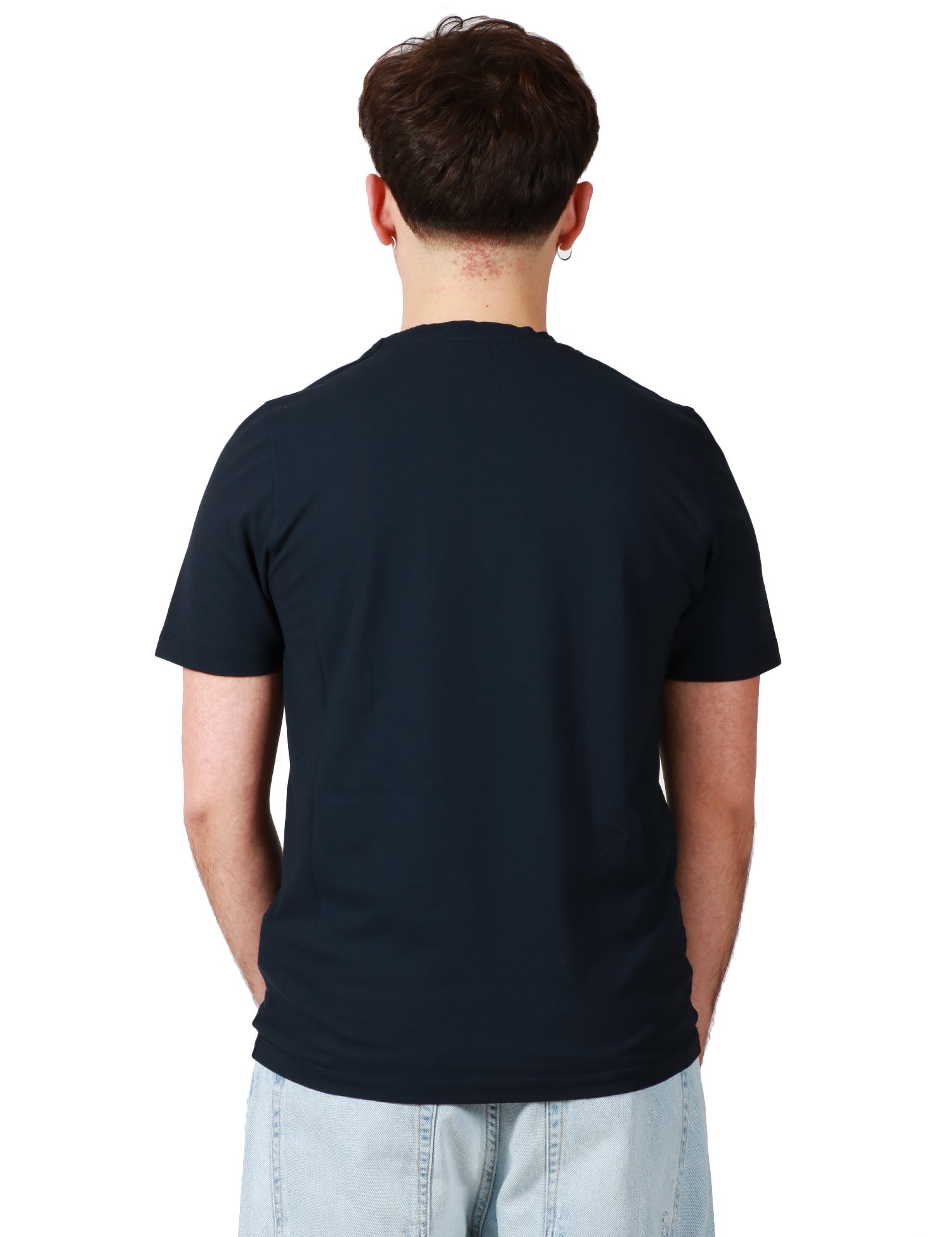 T-SHIRT UOMO ALPHA STUDIO BLU GIROCOLLO ICE COTTON