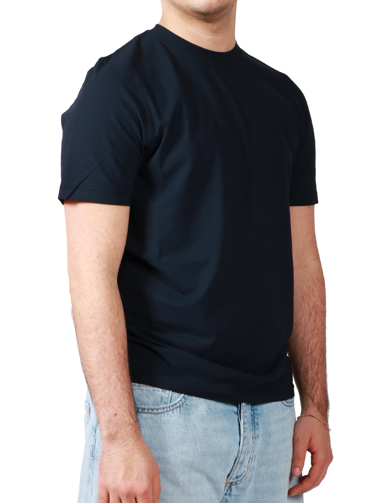 T-SHIRT UOMO ALPHA STUDIO BLU GIROCOLLO ICE COTTON