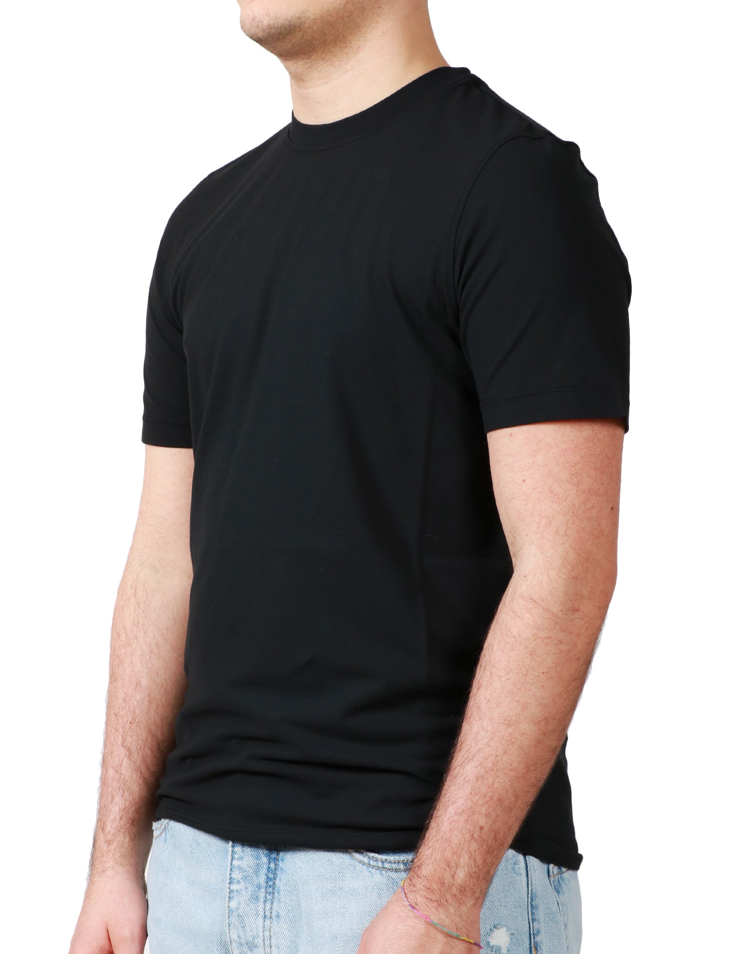 T-SHIRT UOMO ALPHA STUDIO NERA GIROCOLLO ICE COTTON