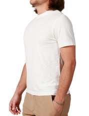 T-SHIRT UOMO ALPHA STUDIO LATTE GIROCOLLO ICE COTTON