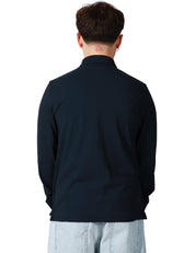 CAMICIA UOMO ALPHA STUDIO BLU NOTTE A MANICA LUNGA IN ICE COTTON