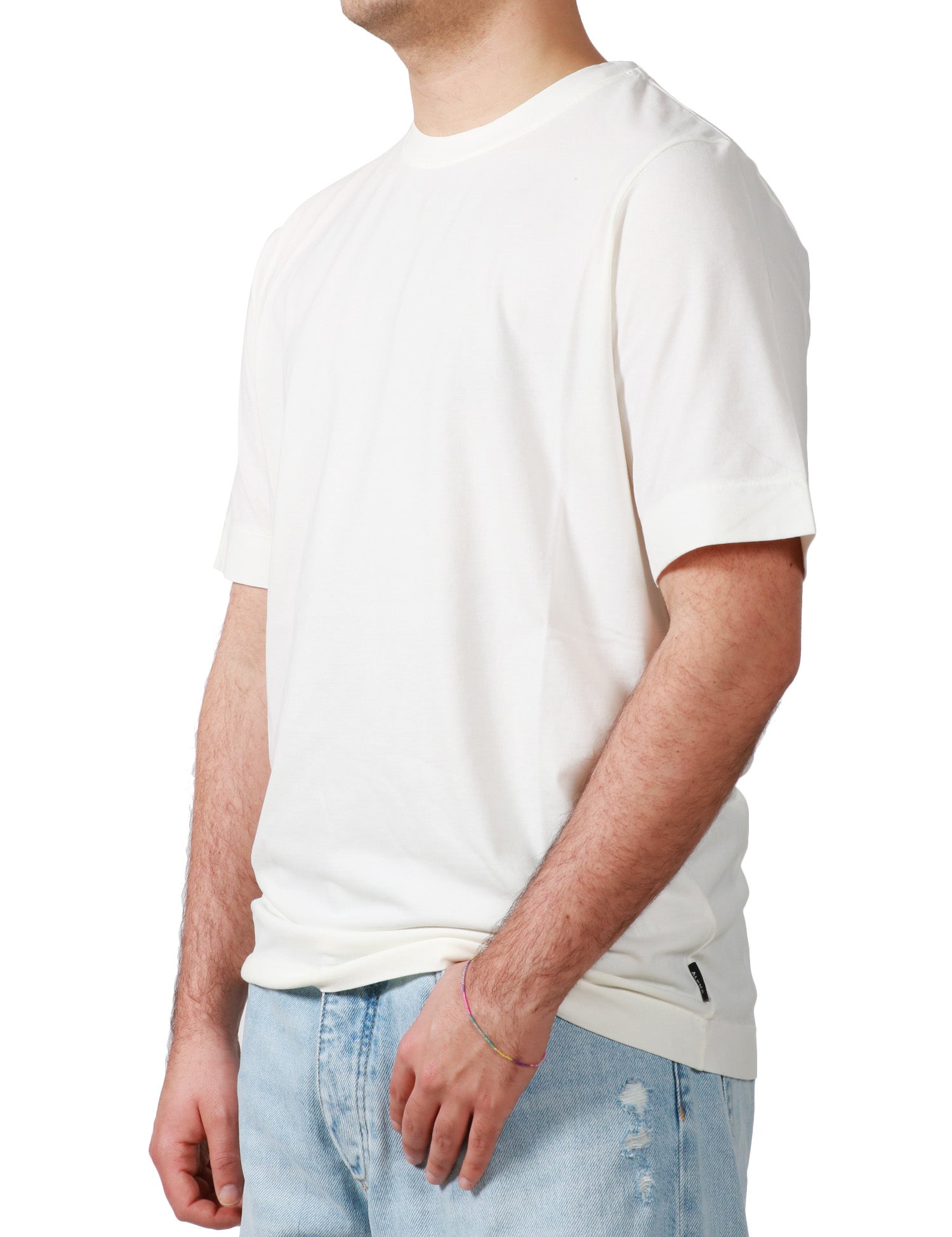 T-SHIRT UOMO ALPHA STUDIO LATTE GIROCOLLO RELAXED FIT