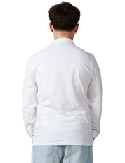 CAMICIA UOMO ALPHA STUDIO BIANCA A MANICA LUNGA IN PIQUET STRETCH