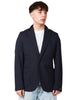 Giacca uomo alpha studio blu monopetto in misto viscosa con tasche piatte applicati davanti
