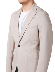 GIACCA UOMO ALPHA STUDIO STONE MONOPETTO IN MISTO VISCOSA CON TASCHE PIATTE APPLICATE DAVANTI