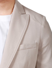 GIACCA UOMO ALPHA STUDIO STONE MONOPETTO IN MISTO VISCOSA CON TASCHE PIATTE APPLICATE DAVANTI