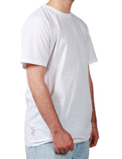 T-SHIRT UOMO AMARANTO BIANCA GIROCOLLO IN COTONE