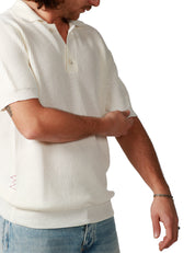 POLO UOMO AMARANTO BIANCA MEZZA MANICA IN MAGLIA A COSTE