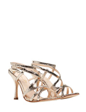 SANDALO DONNA ANNA F. PLATINO CON MOTINO SNAKE E INCROCI