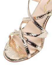 SANDALO DONNA ANNA F. PLATINO CON MOTINO SNAKE E INCROCI
