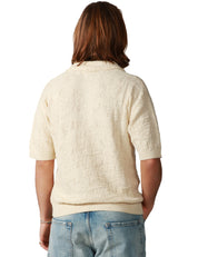 POLO UOMO ATOMOFACTORY AVORIO MEZZA MANICA IN PUNTO SPOSTATO 100%COTONE