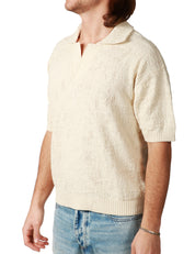 POLO UOMO ATOMOFACTORY AVORIO MEZZA MANICA IN PUNTO SPOSTATO 100%COTONE