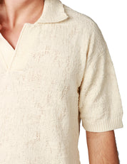 POLO UOMO ATOMOFACTORY AVORIO MEZZA MANICA IN PUNTO SPOSTATO 100%COTONE