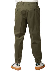 PANTALONE UOMO BEABLE VERDE CON PINCES IN COTONE