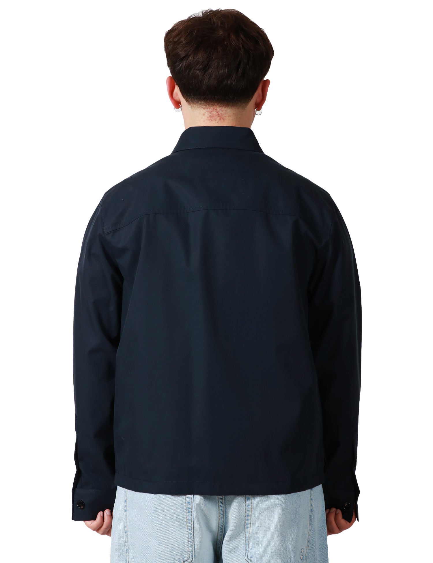 GIACCA CAMICIA UOMO BEABLE BLU CON COLLETTO, BOTTONI E TASCA SUL PETTO