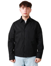 GIACCA CAMICIA UOMO BEABLE NERO CON COLLETTO, BOTTONI E TASCA SUL PETTO