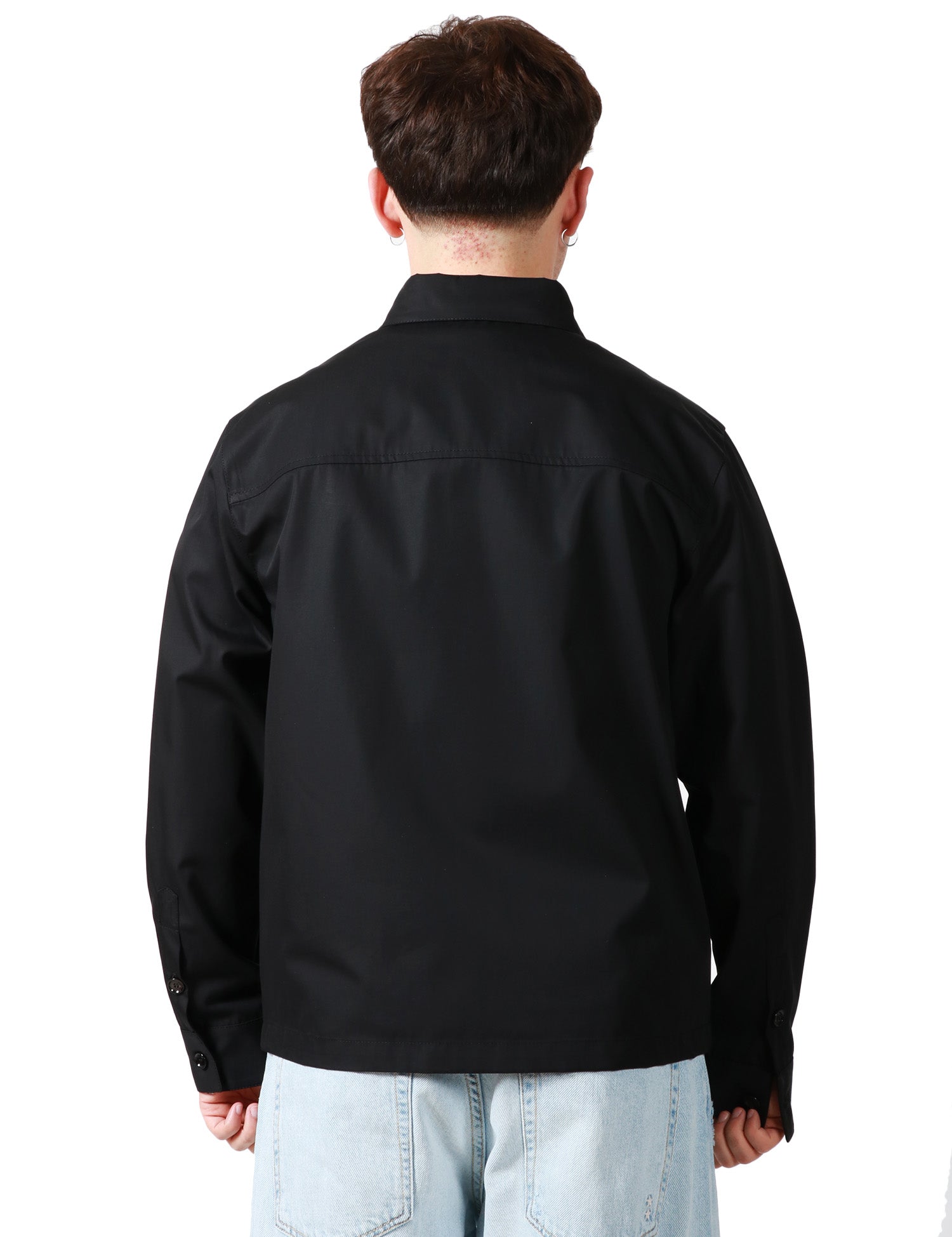 GIACCA CAMICIA UOMO BEABLE NERO CON COLLETTO, BOTTONI E TASCA SUL PETTO