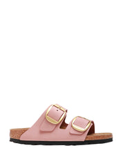 CIABATTA DONNA BIRKENSTOCK OLD ROSE IN PELLE NABUK CON DOPPIA FIBBIA ORO E PLANTARE IN SUGHERO E LATTICE