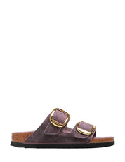 CIABATTA DONNA BIRKENSTOCK ARIZONA LAVANDA BIG BUCKLE OILED LEATHER CON DOPPIA FIBBIA ORO