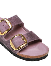 CIABATTA DONNA BIRKENSTOCK ARIZONA LAVANDA BIG BUCKLE OILED LEATHER CON DOPPIA FIBBIA ORO