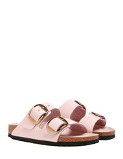CIABATTA DONNA BIRKENSTOCK ARIZONA ROSA BIG BUCKLE SHINE CON DOPPIA FIBBIA ORO