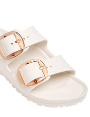 CIABATTA DONNA BIRKENSTOCK ARIZONA EGGSHELL IN PLASTICA EVA ULTRALEGGERA CON DOPPIA FIBBIA