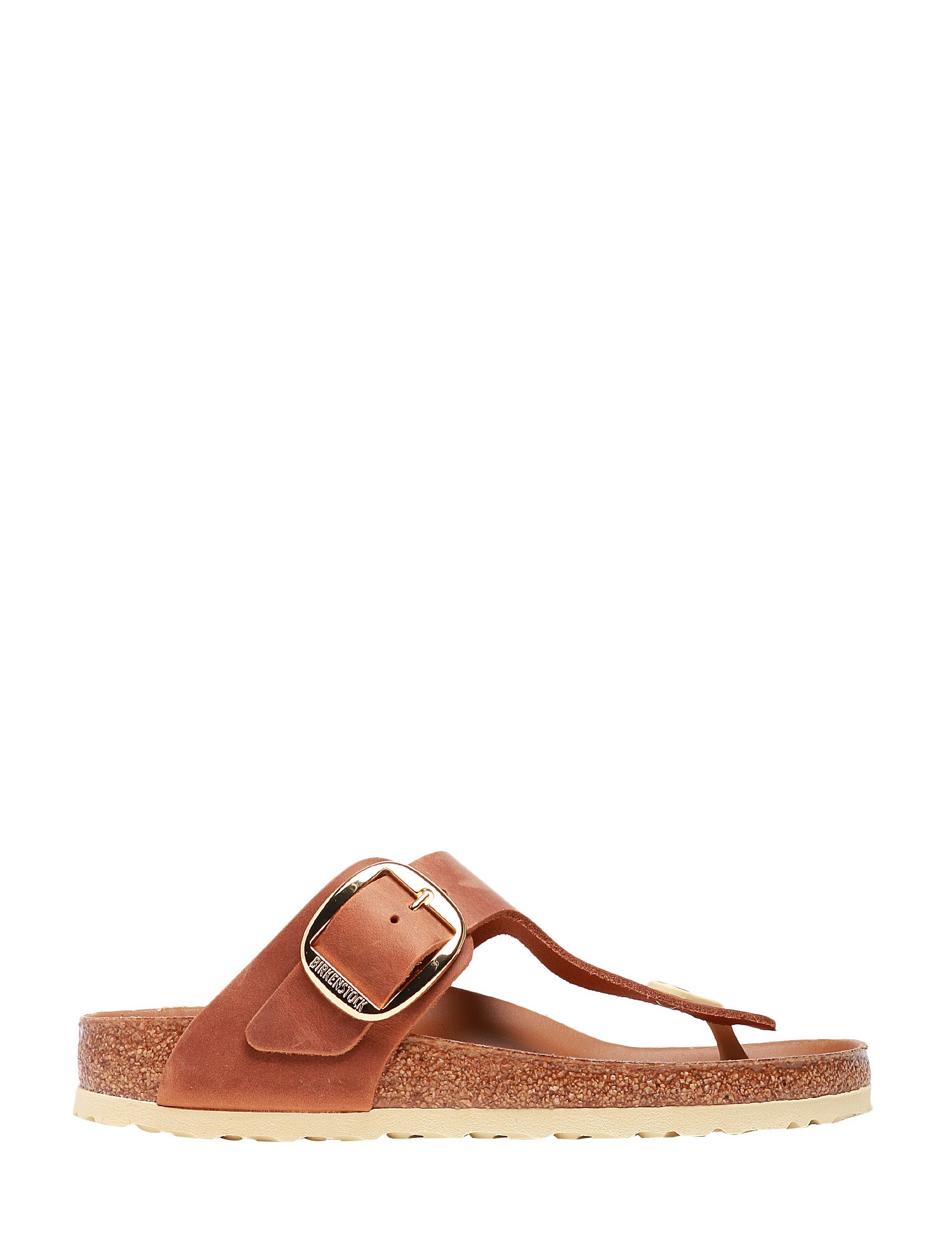 CIABATTA DONNA BIRKENSTOCK GIZEH COGNAC INFRADITO IN PELLE NABUK OLIATA
