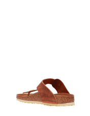 CIABATTA DONNA BIRKENSTOCK GIZEH COGNAC INFRADITO IN PELLE NABUK OLIATA