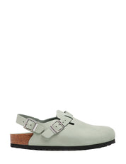 SANDALO DONNA BIRKENSTOCK TOKIO SAGE IN PELLE NABUK CON CINTURINO PER IL TALLONE