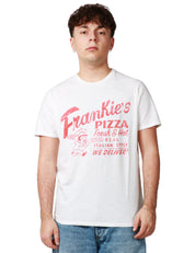 T-SHIRT UOMO BOWERY BIANCA CON STAMPA FRANKIE'S PIZZA ROSSA RELAXED FIT