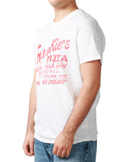 T-SHIRT UOMO BOWERY BIANCA CON STAMPA FRANKIE'S PIZZA ROSSA RELAXED FIT