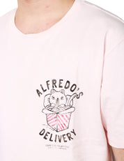 T-SHIRT UOMO BOWERY PINK CON STAMPA GATTO