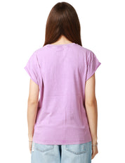 T-SHIRT DONNA BOWERY GIROMANICA CON SCRITTA "MIAMI BEACH" 100% COTONE