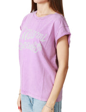 T-SHIRT DONNA BOWERY GIROMANICA CON SCRITTA "MIAMI BEACH" 100% COTONE