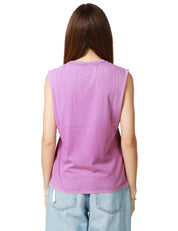 T-SHIRT DONNA BOWERY ORCHIDEA GIROMANICA CON STAMPA LOGO DAVANTI 100% COTONE