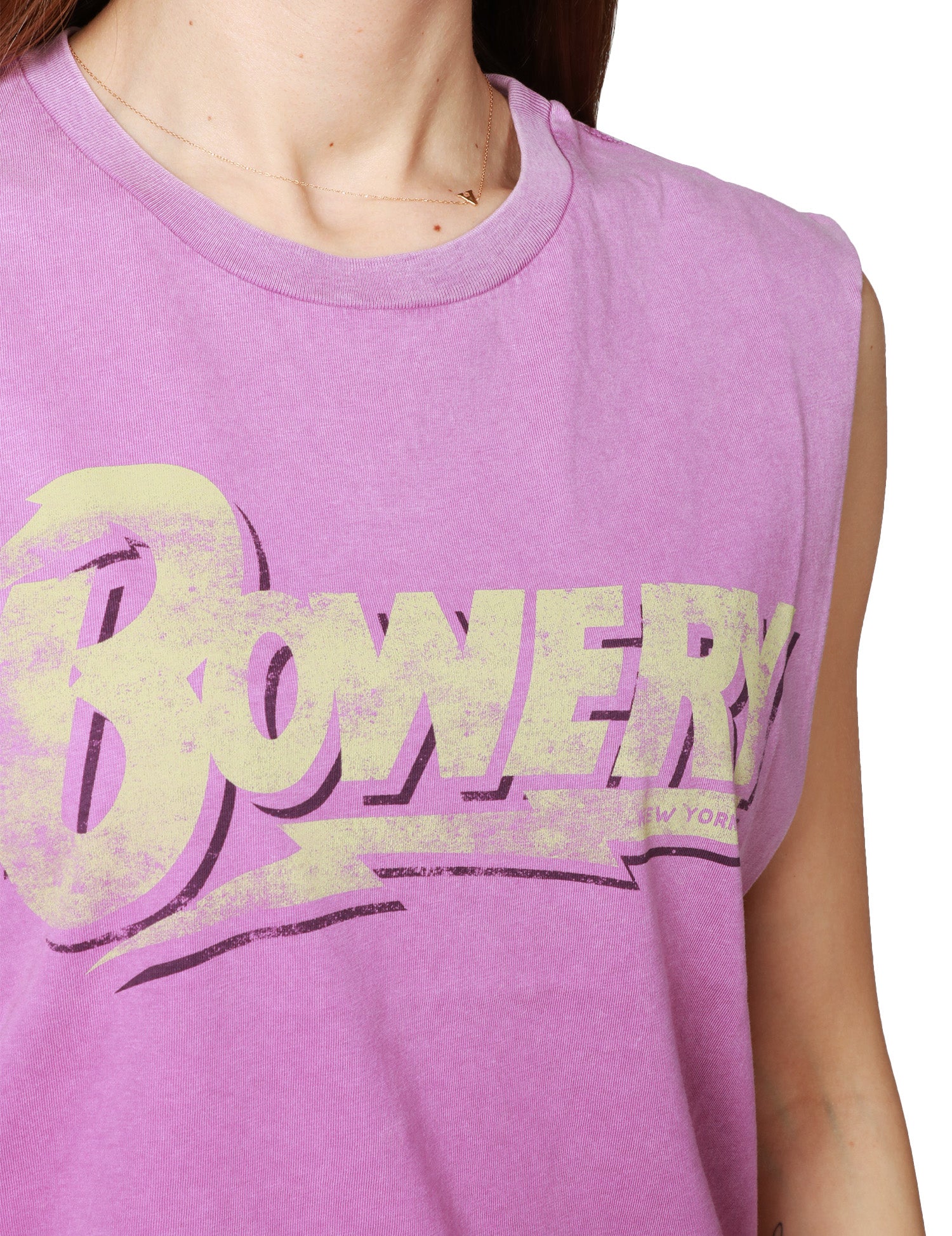 T-SHIRT DONNA BOWERY ORCHIDEA GIROMANICA CON STAMPA LOGO DAVANTI 100% COTONE