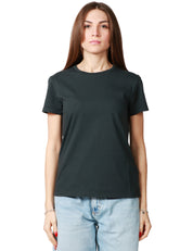 T-SHIRT DONNA BOWERY NERA GIROCOLLO 100% COTONE