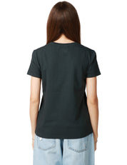 T-SHIRT DONNA BOWERY NERA GIROCOLLO 100% COTONE