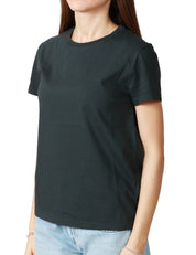 T-SHIRT DONNA BOWERY NERA GIROCOLLO 100% COTONE